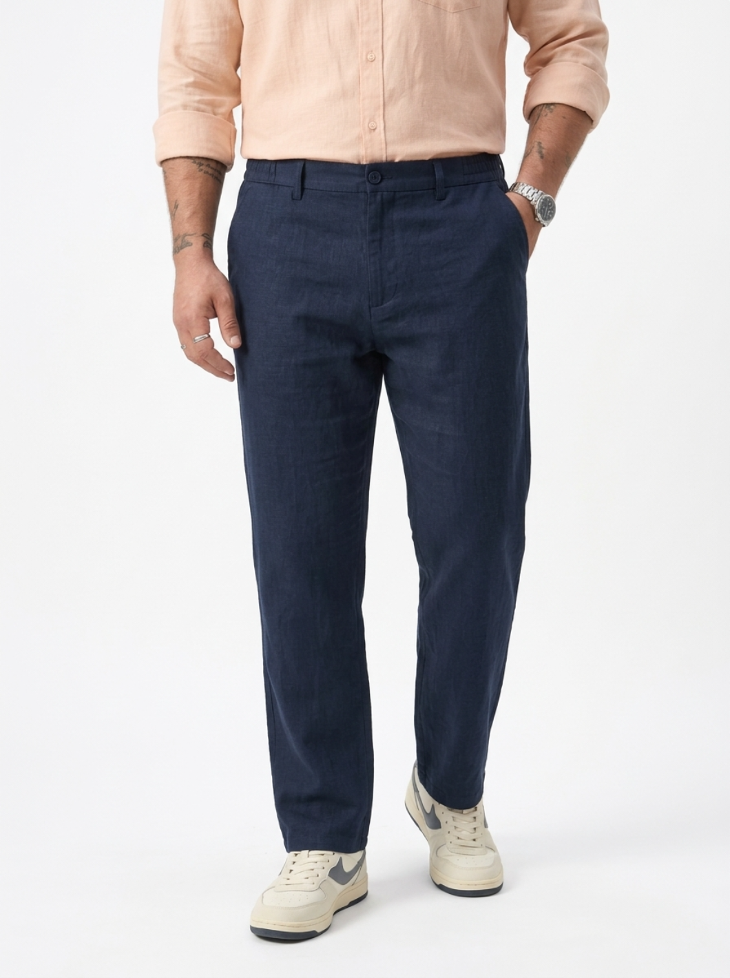 PLUS SIZE MEN’S LINEN PULLON PANT | XL-7XL