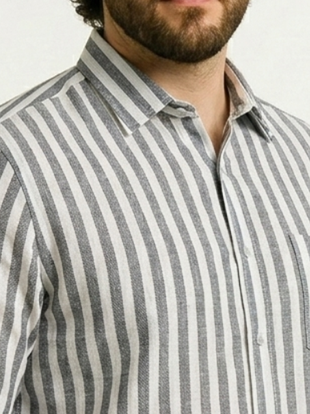 PLUS SIZE MEN STRIPE SHIRT| XL-7XL
