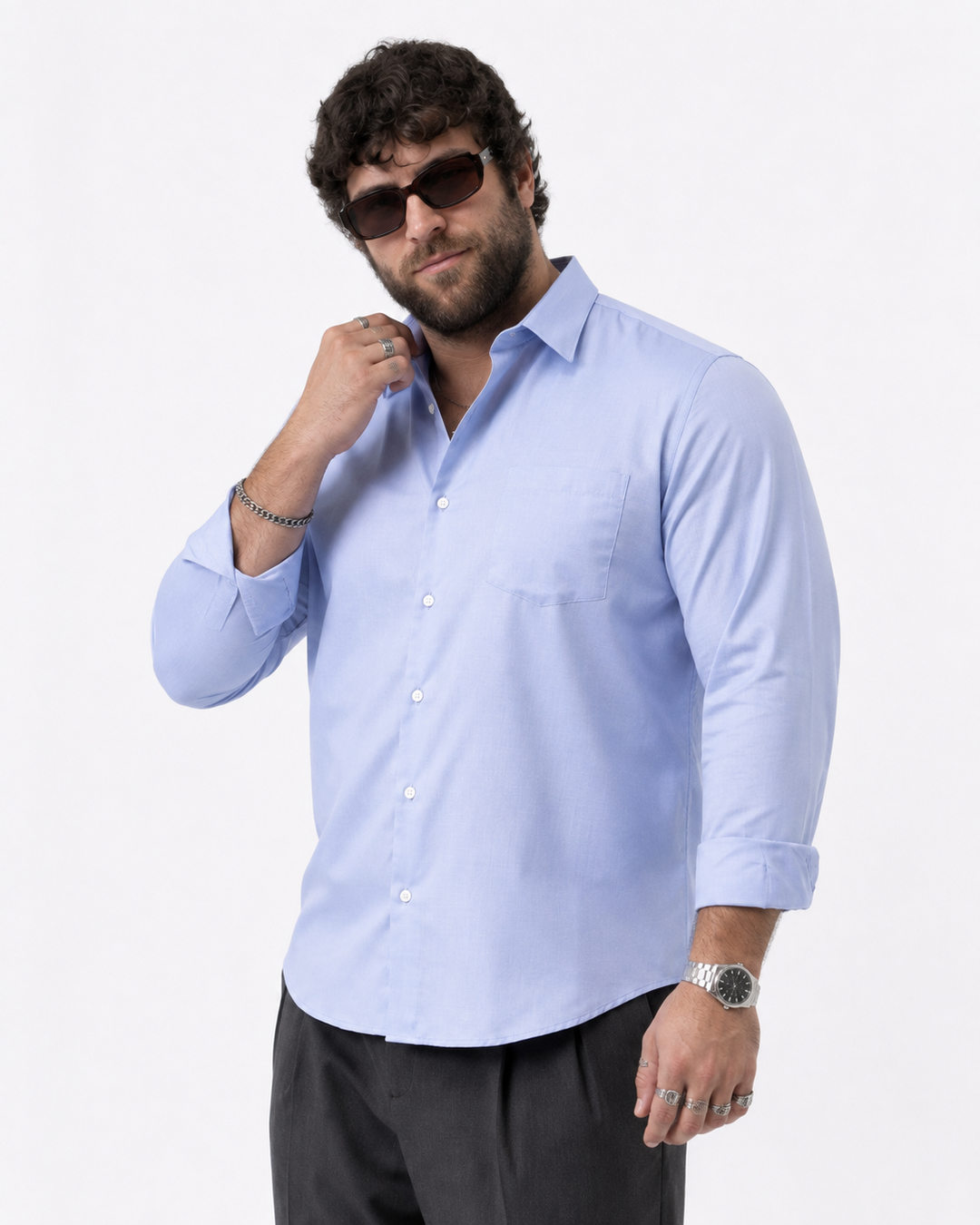 PLUS SIZE SOLID SHIRT FOR MEN | XL-7XL