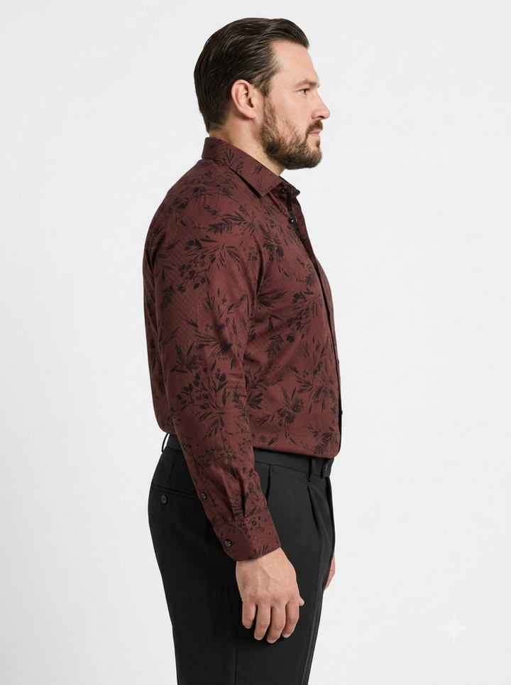 PLUS SIZE DOBBY PRINTED SHIRT FOR MEN | XL-7XL