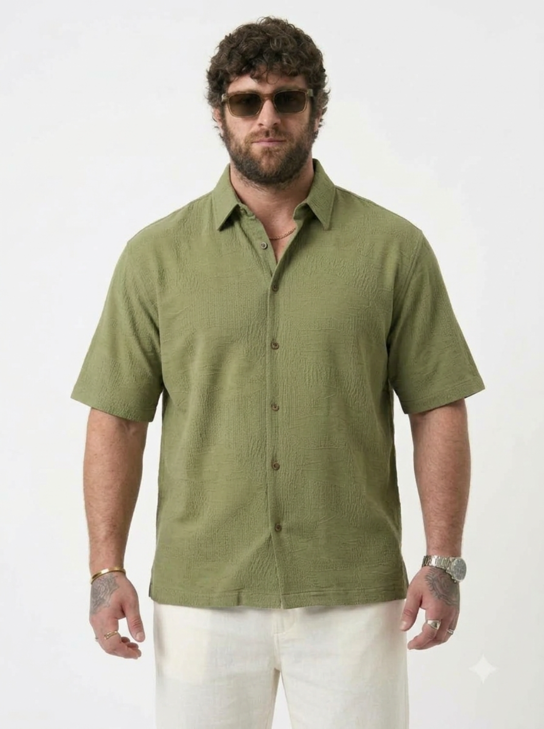 PLUS SIZE RESORT JACQURD SHIRT FOR MEN | XL-7XL