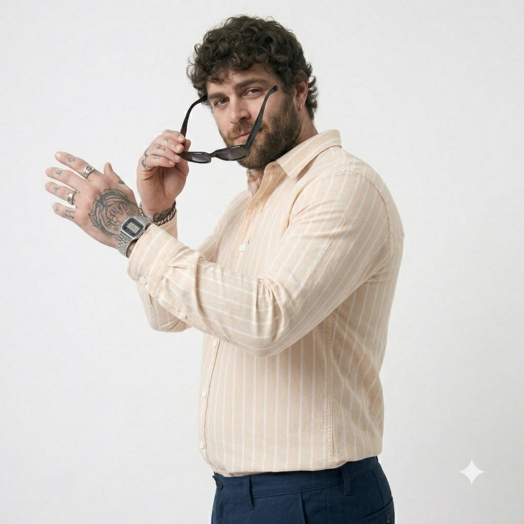 PLUS SIZE STRIPE SHIRT FOR MEN | XL-7XL