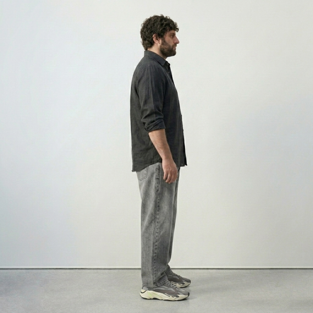 PLUS SIZE SOLID LINEN SHIRT FOR MEN | XL-7XL