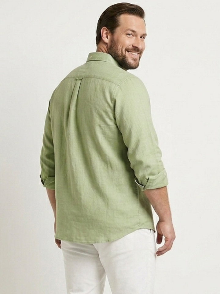 PLUS SIZE MEN SOLID LINEN SHIRT| XL-7XL