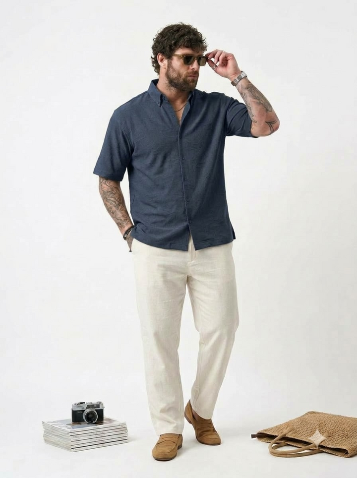 PLUS SIZE RESORT JACQURD SHIRT FOR MEN | XL-7XL
