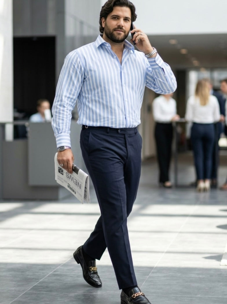 PLUS SIZE MEN STRIPE SHIRT| XL-7XL