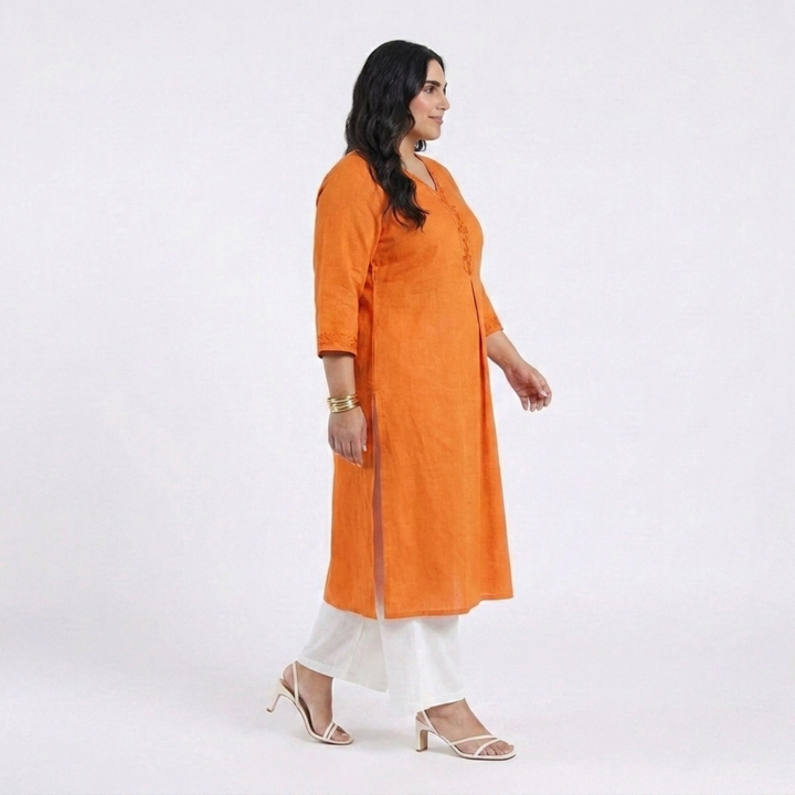 PLUS SIZE WOMEN’S SOLID ETHNIC KURTA | XL-7XL