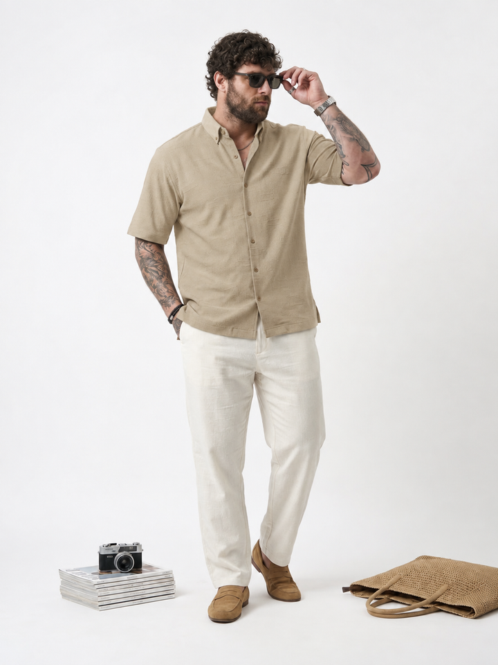 PLUS SIZE RESORT JACQURD SHIRT FOR MEN | XL-7XL