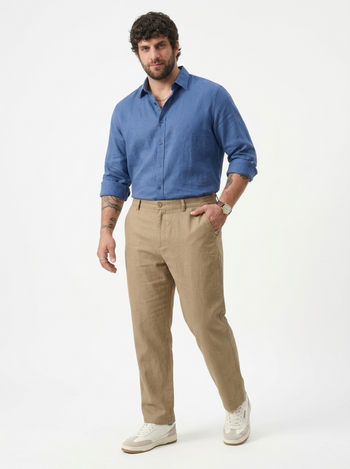 PLUS SIZE MEN’S LINEN PULLON PANT | XL-7XL