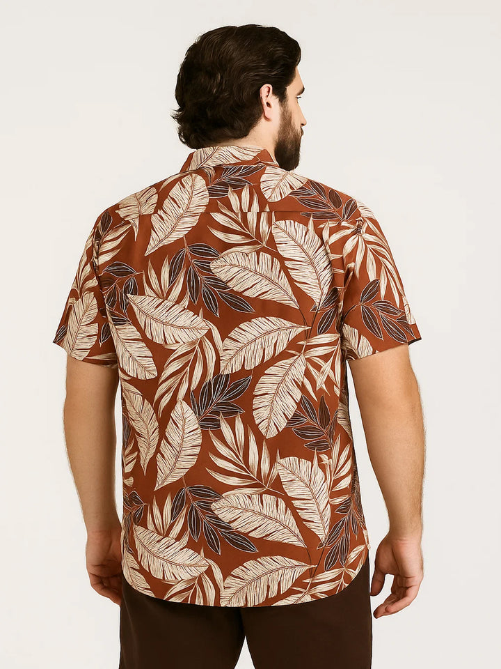 PLUS SIZE TROPICAL PRINTED COTTON HOLIDAY HALF SLEEVE SHIRT FOR MEN | XL-7XL