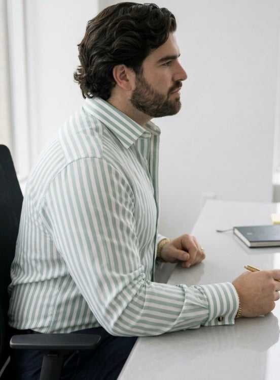 PLUS SIZE MEN STRIPE SHIRT| XL-7XL