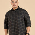 Plus Size Subtle Urban Structured Window Plaid Shirt | XL-7XL