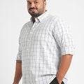 Plus Size Subtle Urban Structured Window Plaid Shirt | XL-7XL