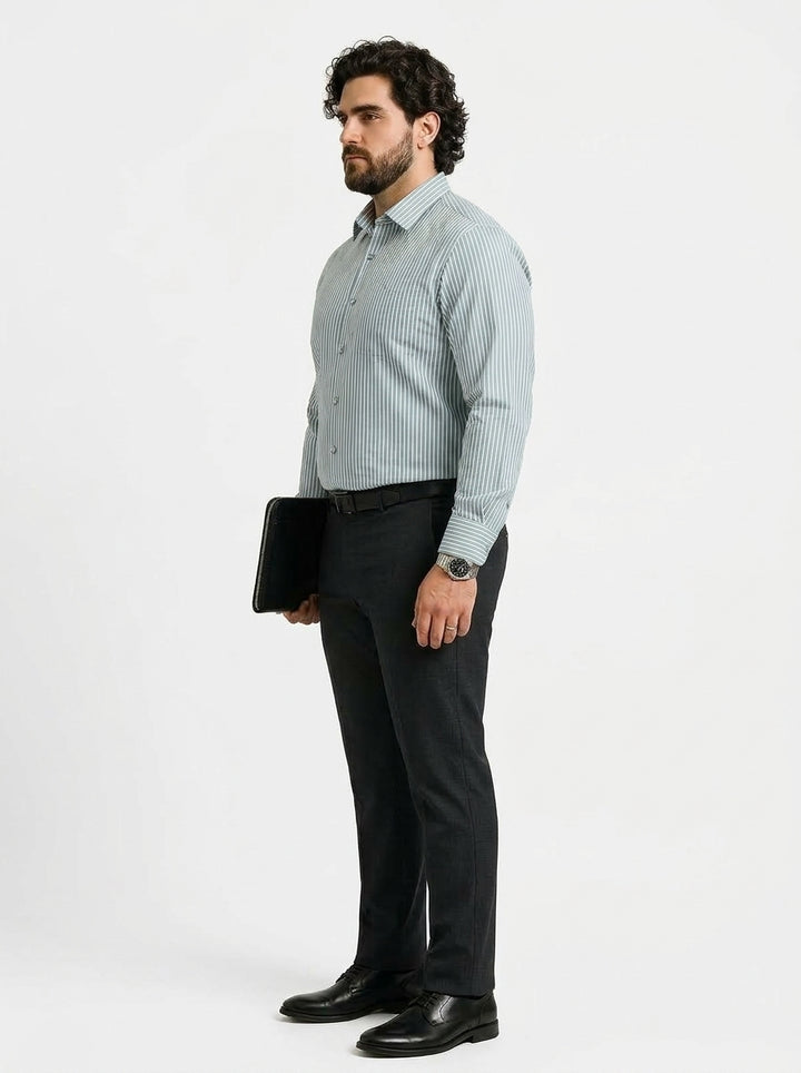 PLUS SIZE STRIPE GIZA SHIRT FOR MEN | XL-7XL