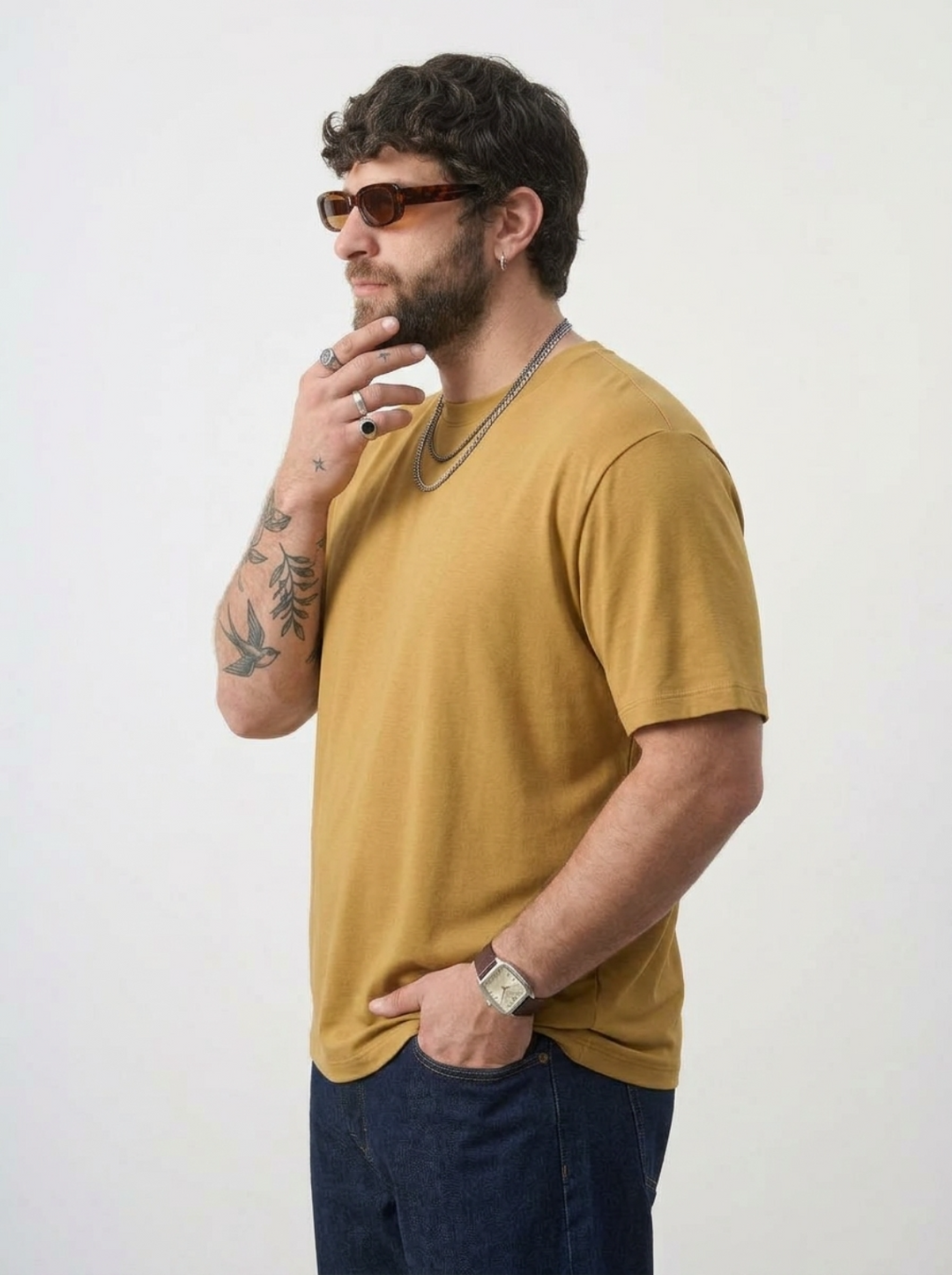 PLUS SIZE BAMBOO COTTON LYCRA T-SHIRT FOR MEN | XL-7XL