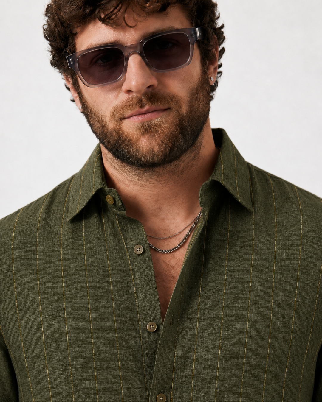 PLUS SIZE LINEN STRIPE SHIRT FOR MEN | XL-7XL