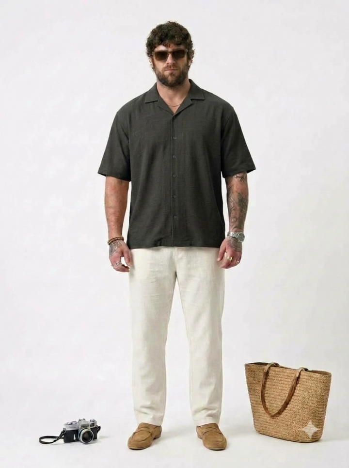PLUS SIZE RESORT JACQURD SHIRT FOR MEN | XL-7XL