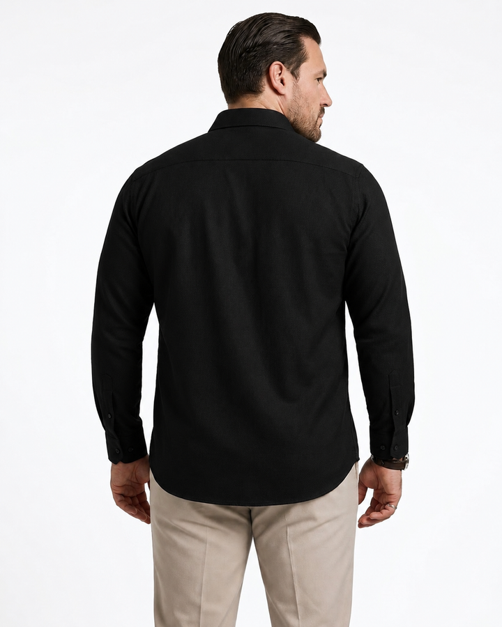 PLUS SIZE SOLID DOBBY SHIRT FOR MEN | XL-7XL