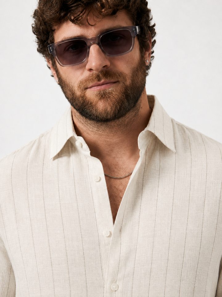 PLUS SIZE LINEN STRIPE SHIRT FOR MEN | XL-7XL
