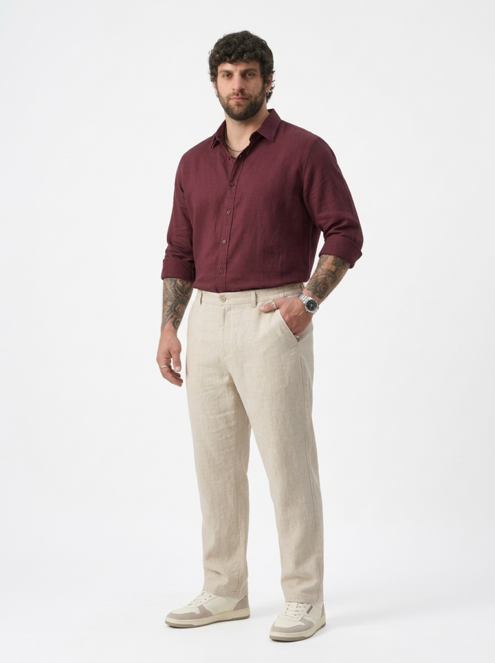 PLUS SIZE MEN’S LINEN PULLON PANT | XL-7XL