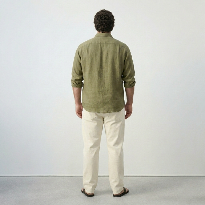PLUS SIZE SOLID LINEN SHIRT FOR MEN | XL-7XL