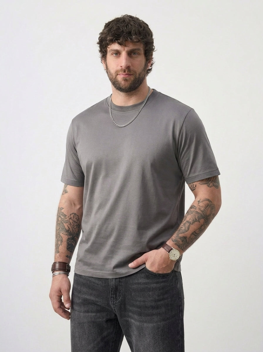 PLUS SIZE MERCERIZED COTTON T-SHIRT FOR MEN | XL-7XL