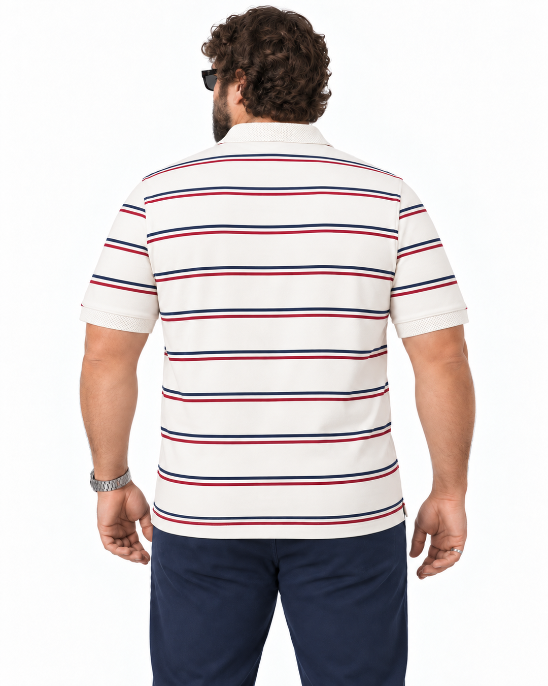 PLUS SIZE MEN STRIPER POLO | XL-7XL