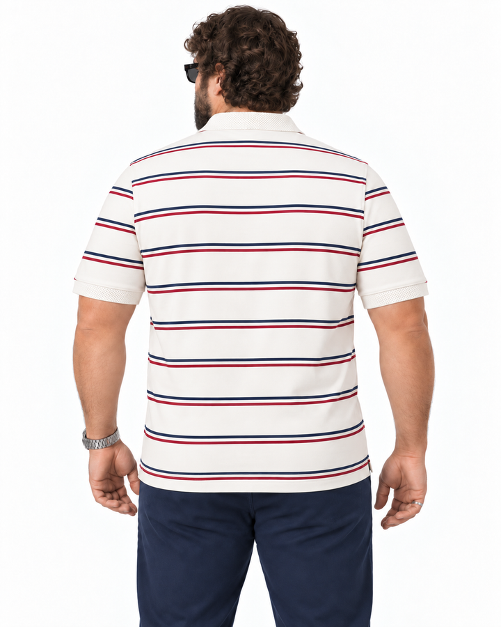 PLUS SIZE MEN STRIPER POLO | XL-7XL