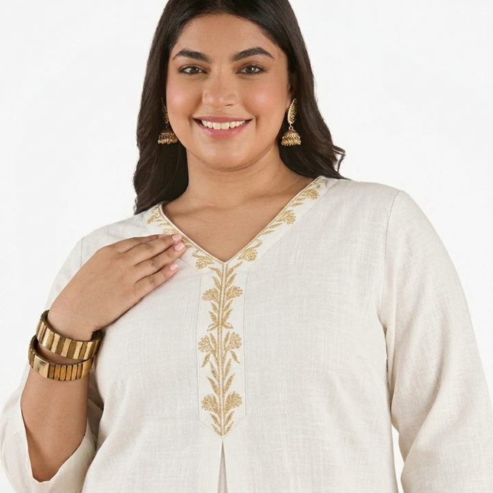 PLUS SIZE WOMEN’S SOLID ETHNIC KURTA | XL-7XL