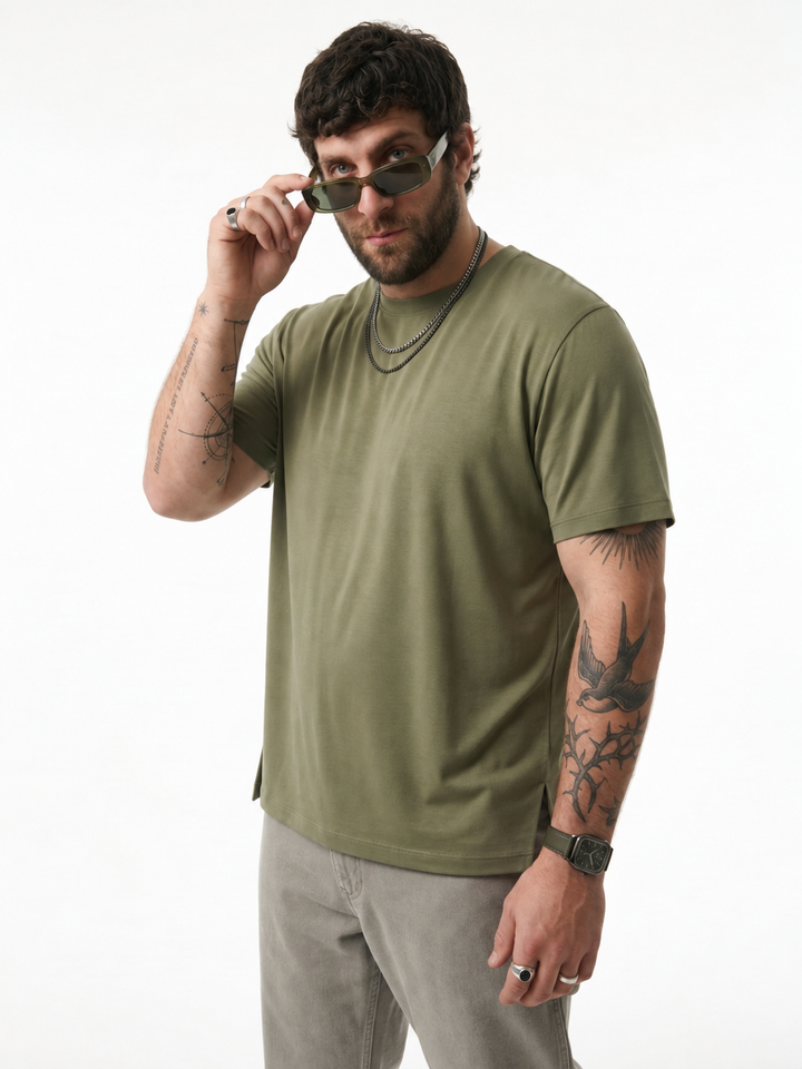 PLUS SIZE BAMBOO COTTON LYCRA T-SHIRT FOR MEN | XL-7XL