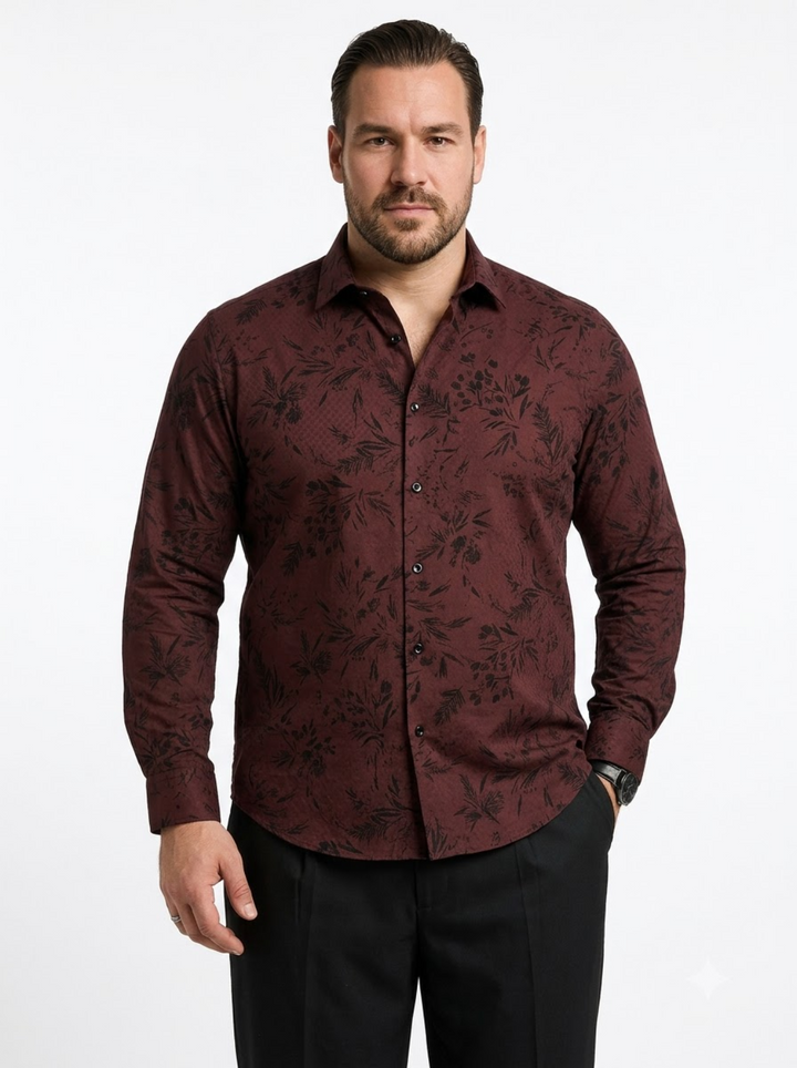 PLUS SIZE DOBBY PRINTED SHIRT FOR MEN | XL-7XL