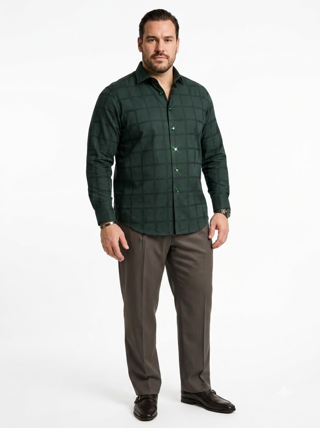 PLUS SIZE SELF CHECK SHIRT FOR MEN | XL-7XL