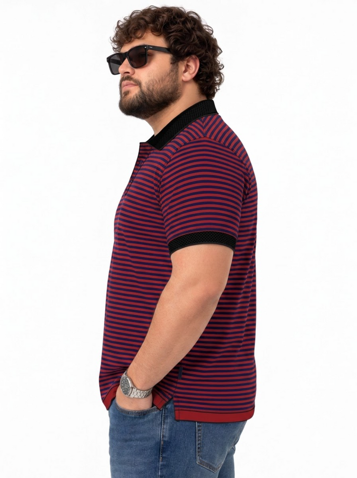 PLUS SIZE MEN STRIPER POLO | XL-7XL
