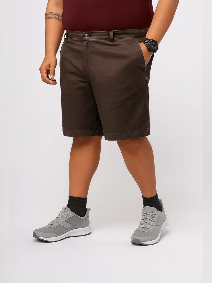 PLUS SIZE SOLID TWILL HOLIDAY CITY SHORTS FOR MEN | XL-7XL