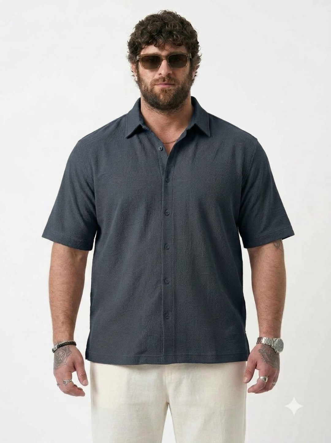 PLUS SIZE RESORT JACQURD SHIRT FOR MEN | XL-7XL