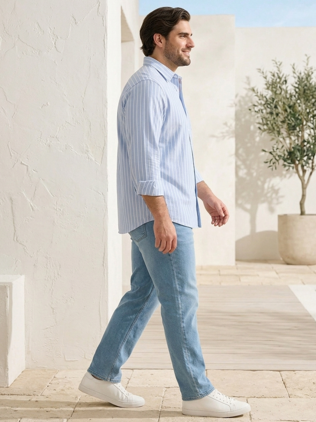 PLUS SIZE MEN STRIPE SHIRT| XL-7XL