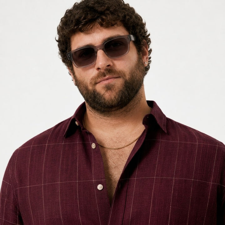 PLUS SIZE LINEN CHECK SHIRT FOR MEN | XL-7XL