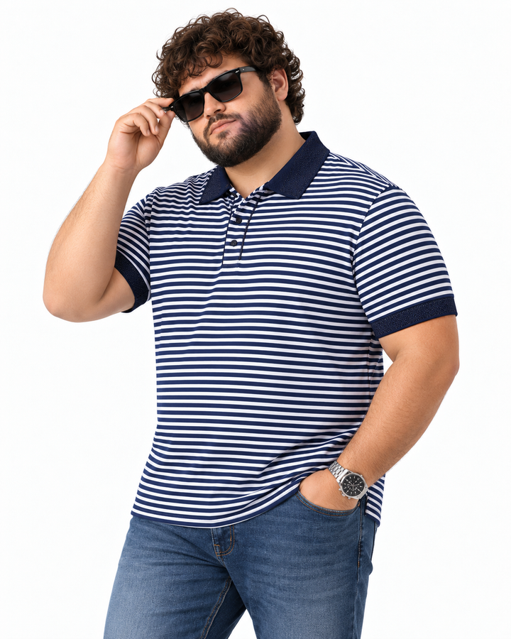 PLUS SIZE MEN STRIPER POLO | XL-7XL