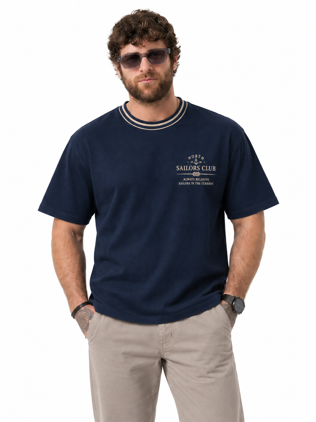BIG HELLO - THE PLUS LIFE-Men Nautical T-Shirts