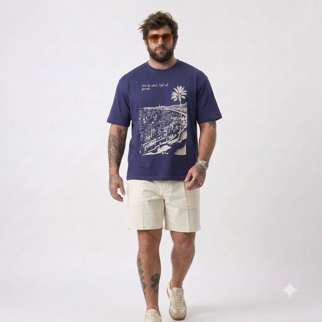 PLUS SIZE SAINT TROPEZ HOLIDAY T-SHIRT FOR MEN | XL-7XL