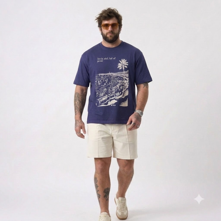 PLUS SIZE SAINT TROPEZ HOLIDAY T-SHIRT FOR MEN | XL-7XL