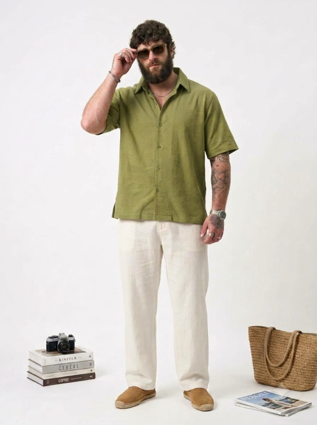 PLUS SIZE RESORT JACQURD SHIRT FOR MEN | XL-7XL
