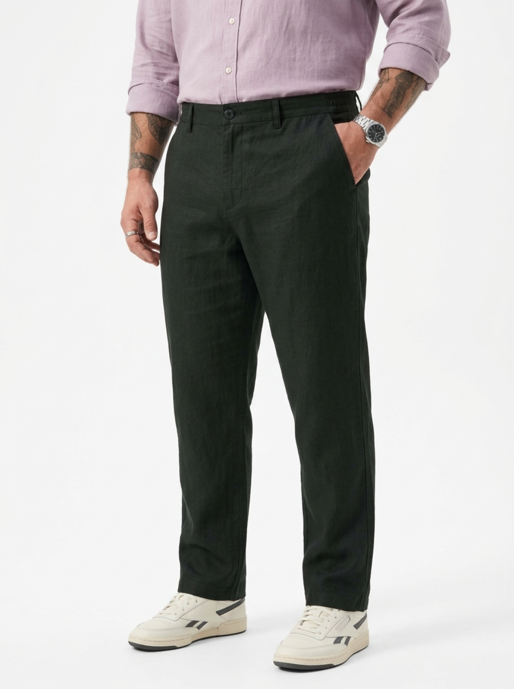 PLUS SIZE MEN’S LINEN PULLON PANT | XL-7XL