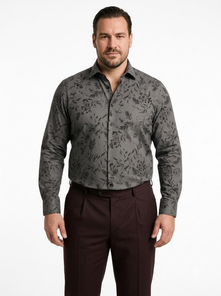 PLUS SIZE DOBBY PRINTED SHIRT FOR MEN | XL-7XL