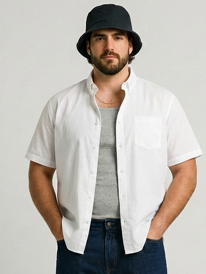 PLUS SIZE MEN SOLID SHIRT| XL-7XL