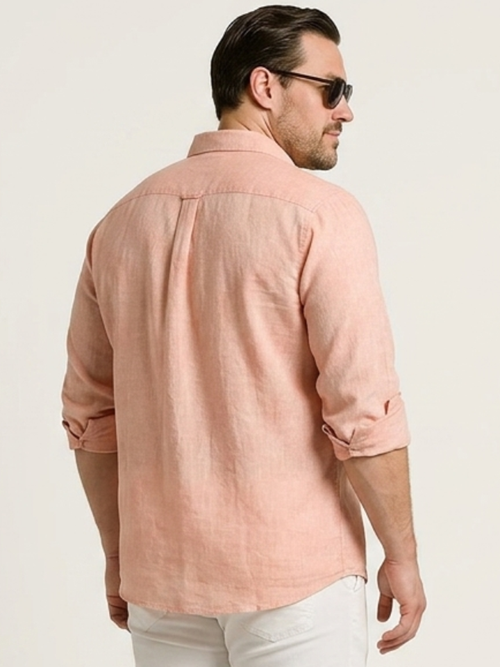 PLUS SIZE MEN SOLID LINEN SHIRT| XL-7XL