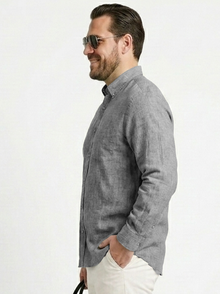 PLUS SIZE MEN SOLID LINEN SHIRT| XL-7XL