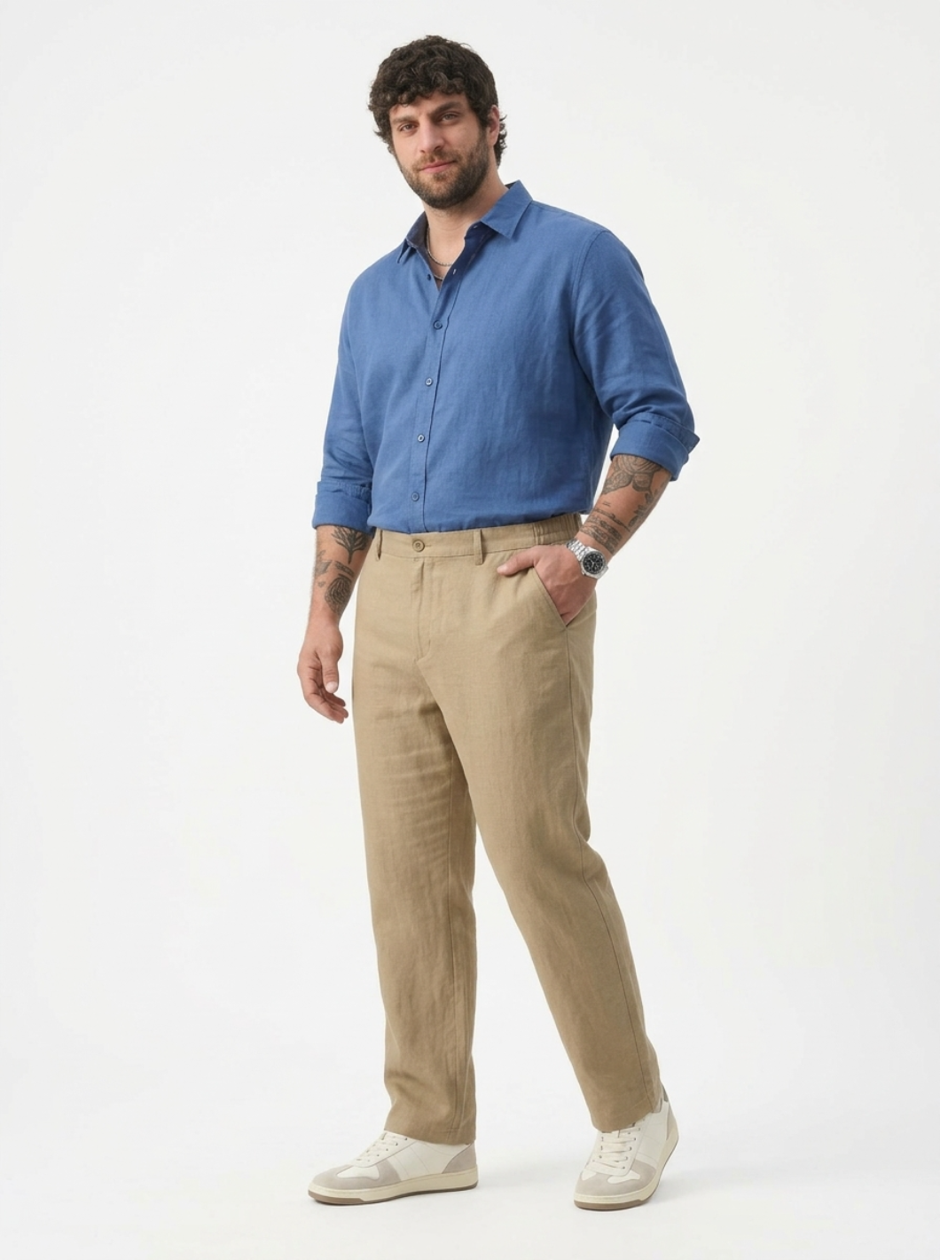 PLUS SIZE MEN’S LINEN PULLON PANT | XL-7XL