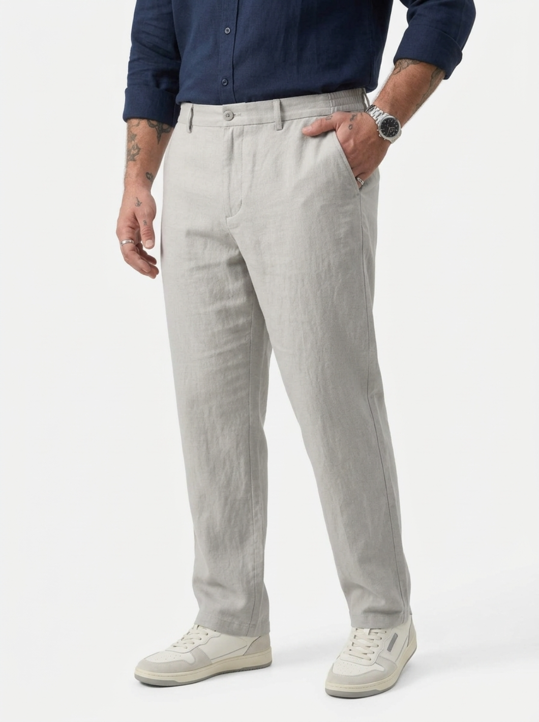 PLUS SIZE MEN’S LINEN PULLON PANT | XL-7XL