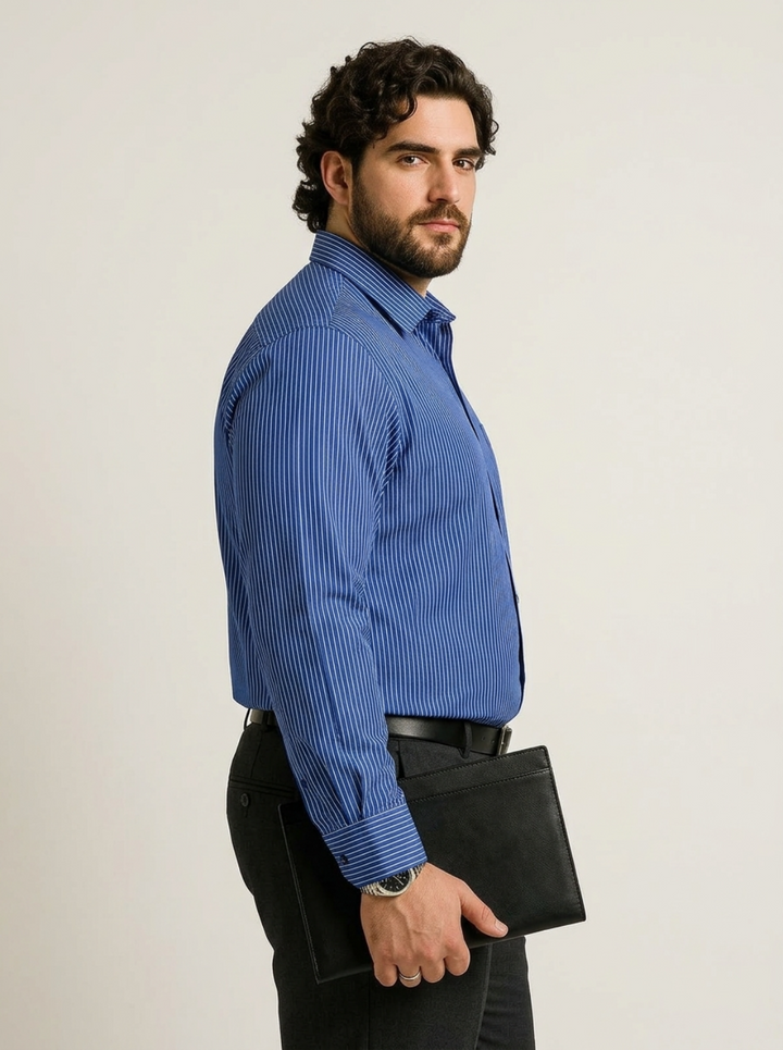 PLUS SIZE STRIPE GIZA SHIRT FOR MEN | XL-7XL